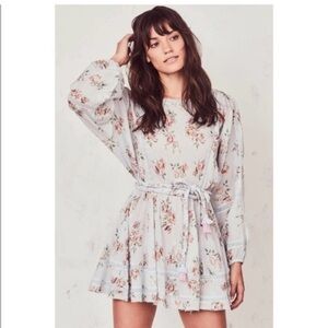 LoveShackFancy Noelle Dress in Pink and Cream